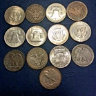 lot of 13 Face 90% Silver Half Dollars Junk Silver free shipping