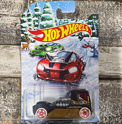 Hot Wheels Holiday Hot Rods Rennen Rig Diecast Truck 1:64 Black/Gold 2017