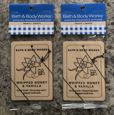Bath & Body Works Whipped Honey & Vanilla Hanging Fragrance Diffuser Car Home 2X