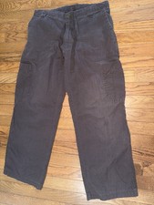 Carhartt Pants Small Brown Ripstop Cargo Work Elastic Waist Utility