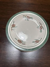 Cabela's Folkcraft Stoneware - Pinecone 8 1/2" Salad Plates (x6)