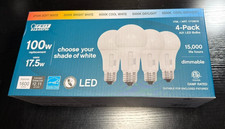Feit Electric 100W 4-Pack A21 LED Bulbs 5CCT 1600 Lumens Dimmable   NEW