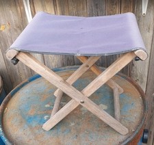 Holz Klappstuhl Angeln Garten Camping DDR Retro 60/70er Blau