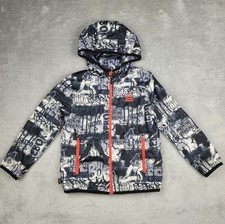 Reebok Windbreaker Jacket Kids Boys All Over Print Hooded Lightweight Size 4 - 5