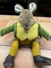 Vintage Eden Toys Dapper Mouse Plush Sewn in Haiti w/ Green Jacket Tail