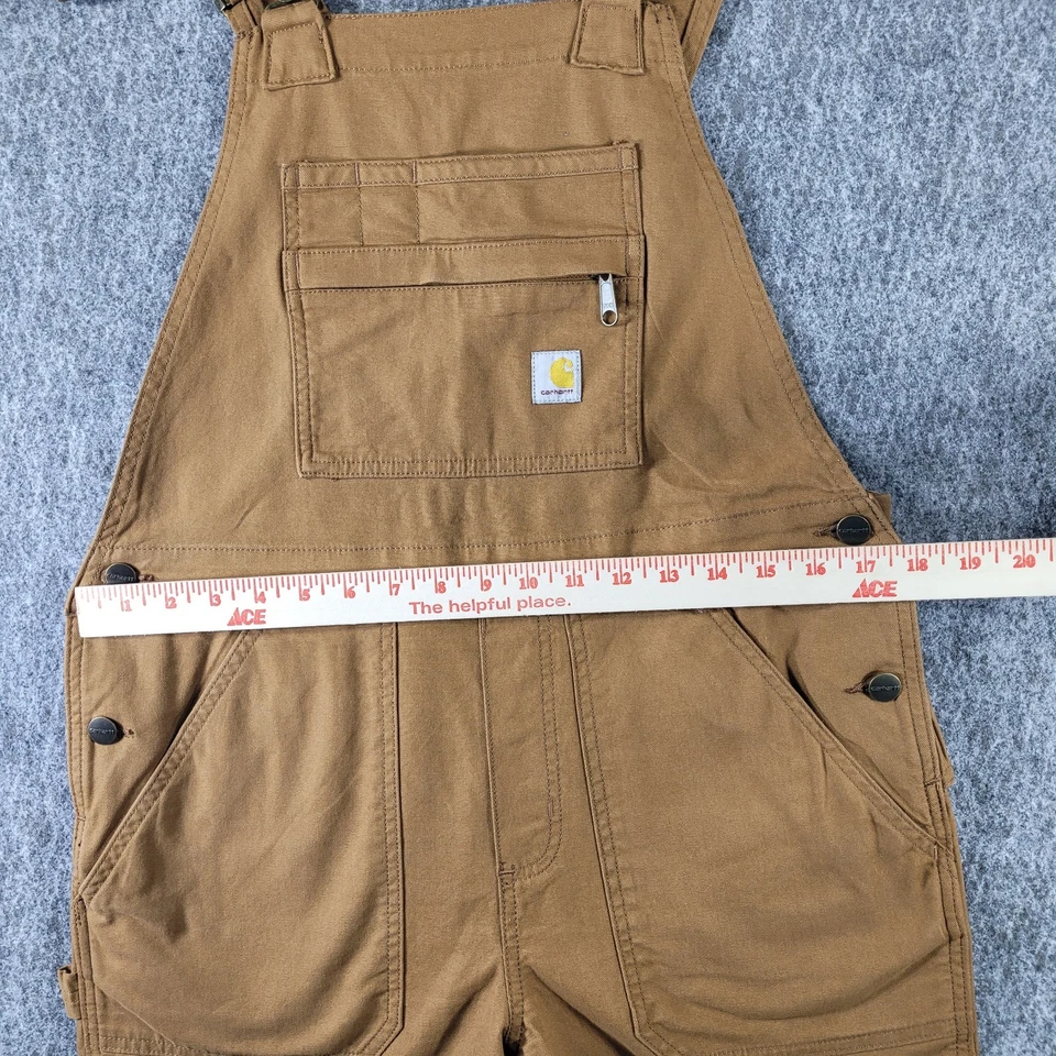Carhartt Womens Brown Overalls Shorts BS5268-W Workwear Utility Carpenter Size S - Image 2 of 4