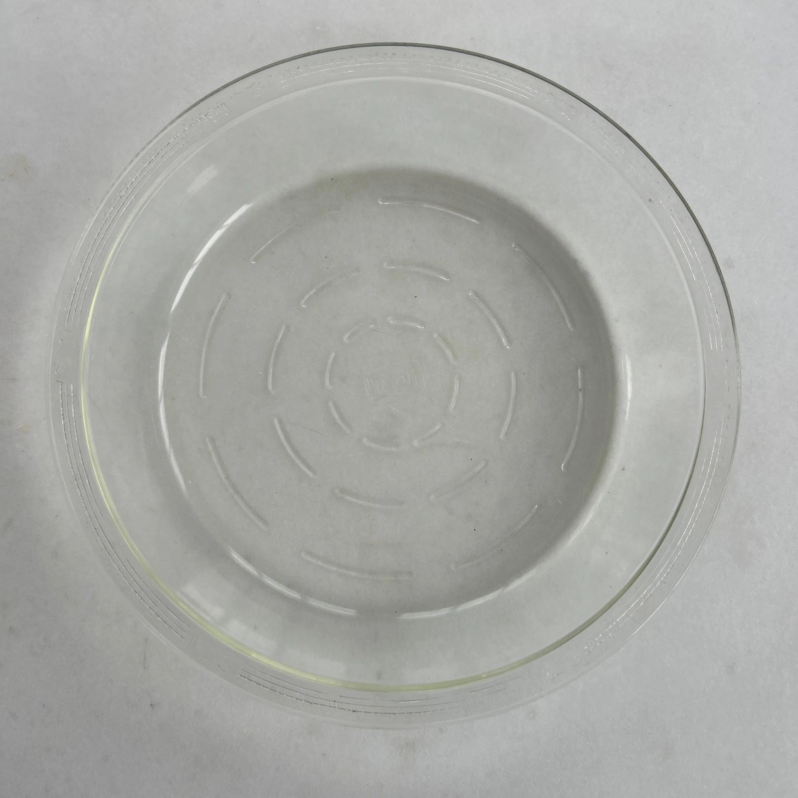 VTG 50s GLASBAKE 243 Clear Glass Pie Plate USA 10”Great Con