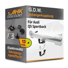 Für Audi Q5 Sportback 20- G.D.W. Anhängerkupplung abnehmbar + 13polig E-Satz