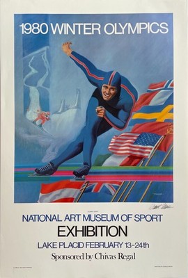 1980 Winter Olympics National Art Museum of Sport Exhibition Poster - Signed!