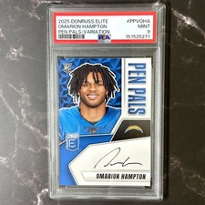 2025 Donruss Elite Football Omarion Hampton Pen Pals Variation LA Chargers #PPV-