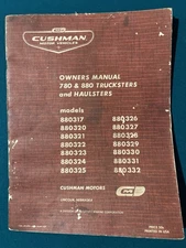 Cushman 780 & 880 Trucksters and Haulsters Owners Manual