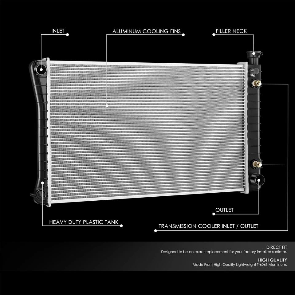 For 1988-1995 Chevy GMC C/K 1500 2500/Suburban AT 618 Aluminum Core Radiator - Image 2 of 4