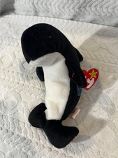 1996 Original Ty Beanie Baby- Waves the Whale MWMT PE Pellets  RARE  Errors