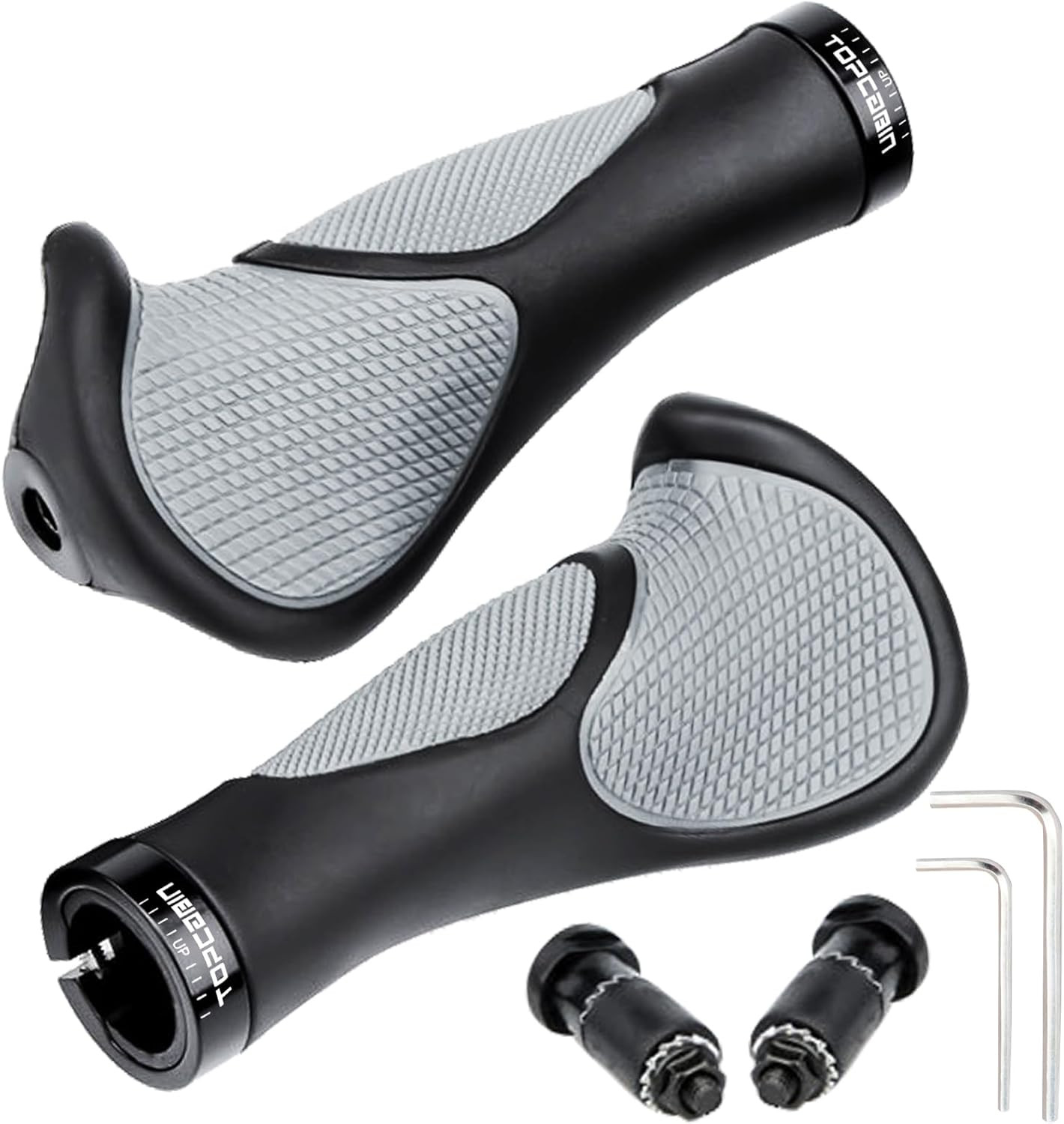 Bicycles Handlebar Grips, Aluminum Lock-on Ergonomic Bike Grips, Cushion Vibr...