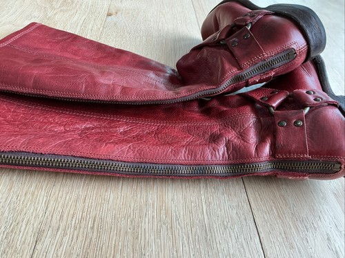 Frye Womens Phillip Red Leather Back Zip Tall Harness Riding Boots 76850 SZ 6B - Photo 5/7