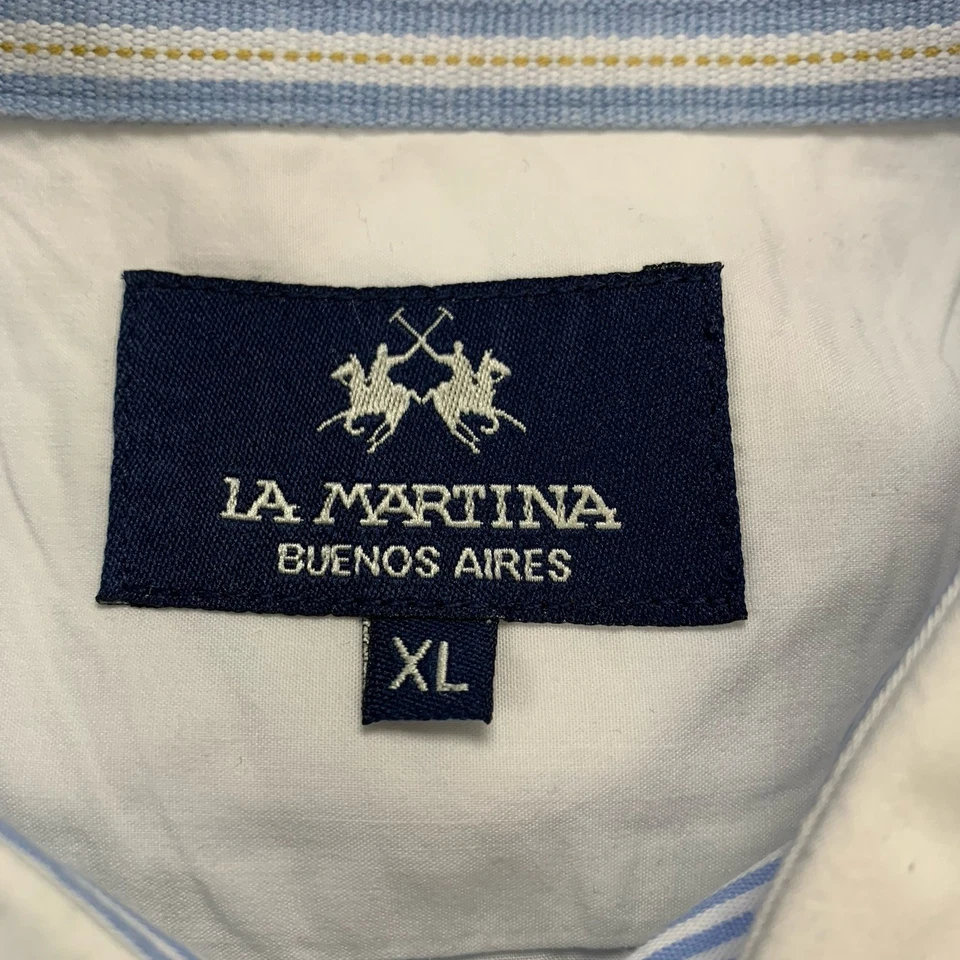 Camisa Polo La Martina Argentina Calce Ajustado Manga Larga - Blanca - XL Foto 3 de 4
