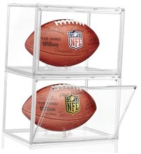 2 Pack Football Display Case, Acrylic Clear Football Case 2 Pack Football Case