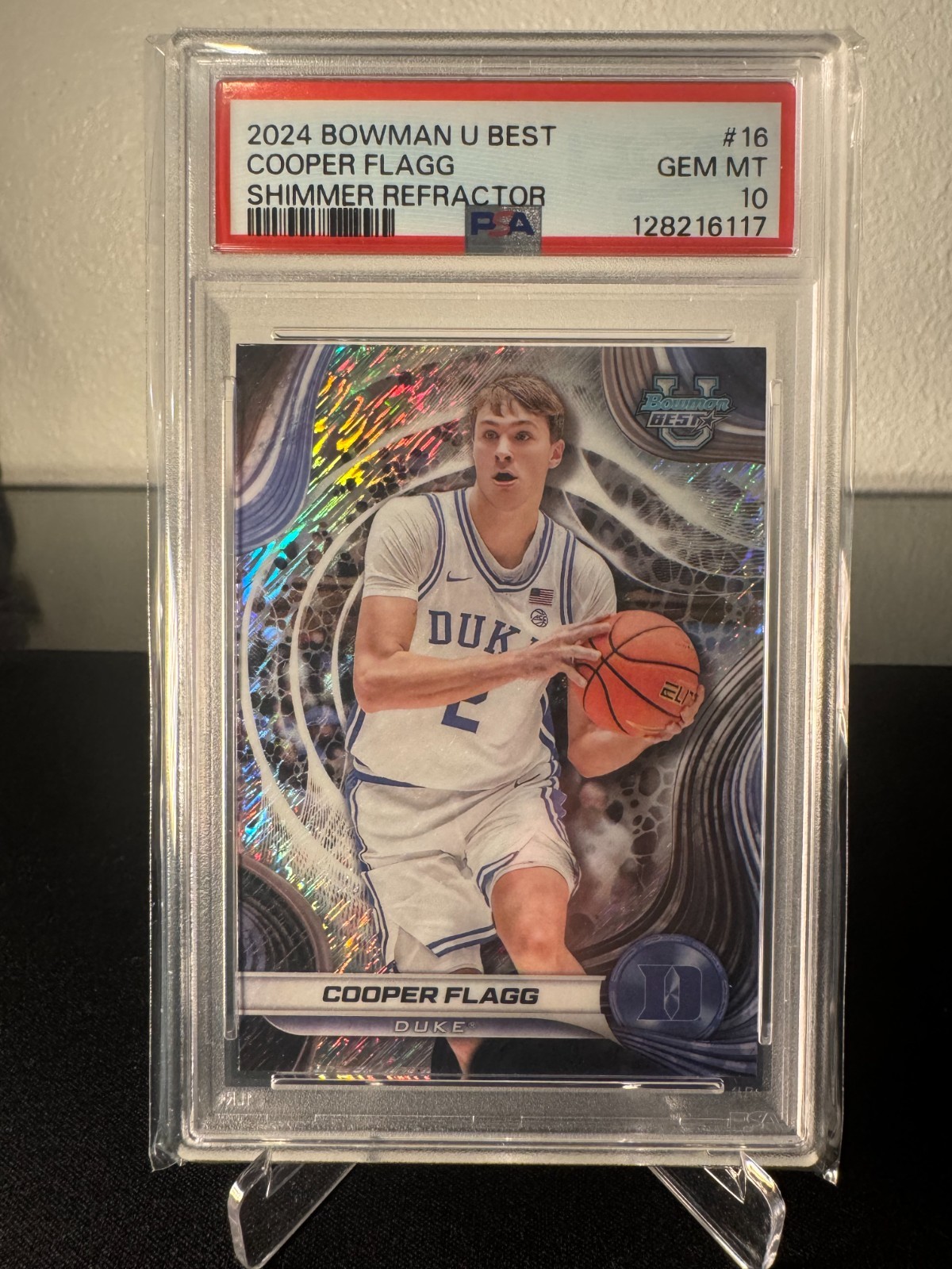 2024-25 Bowman's U Best Cooper Flagg Shimmer Refractor #16 PSA 10