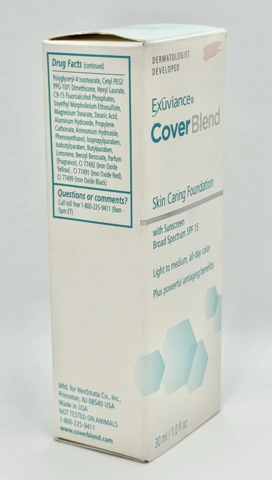 Exuviance Cover Blend Skin Caring Foundation - IVORY - 1 fl. oz. Full Size NIB - Image 4 of 4