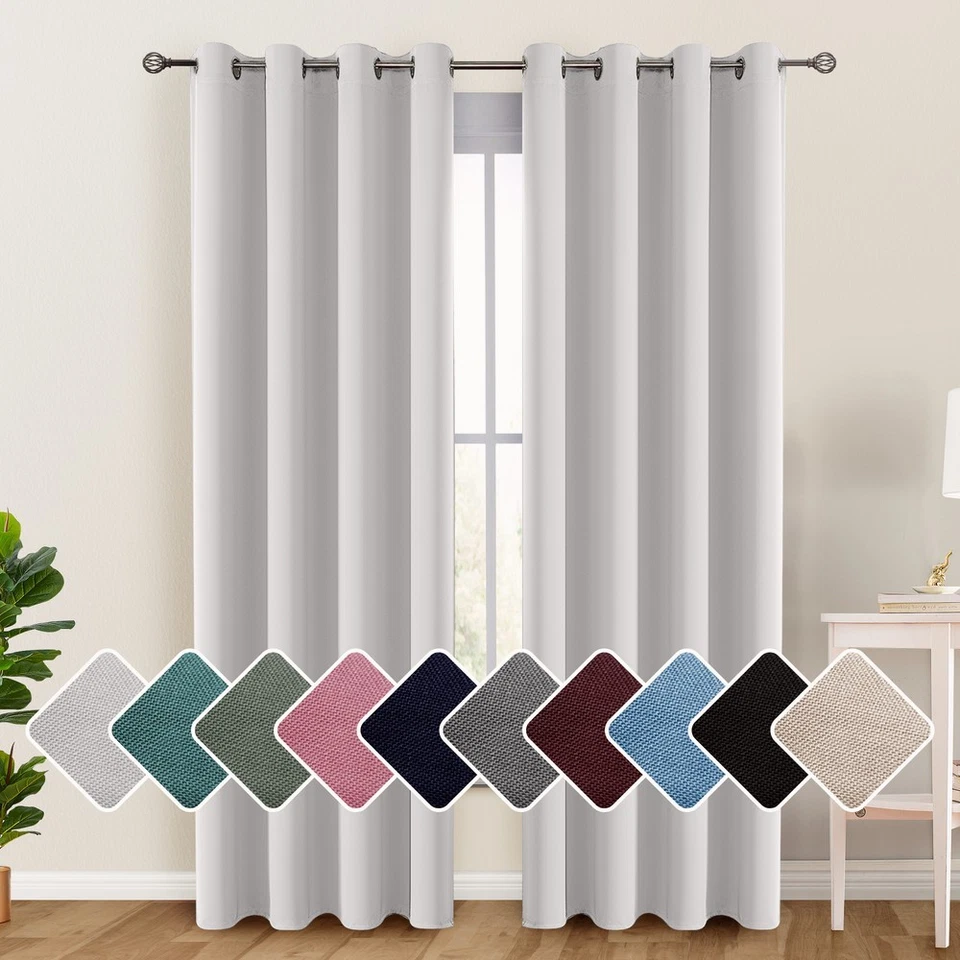 Blackout Curtain Room Darkening Window Curtains Insulated Thermal Grommet Panels - Image 4 of 4