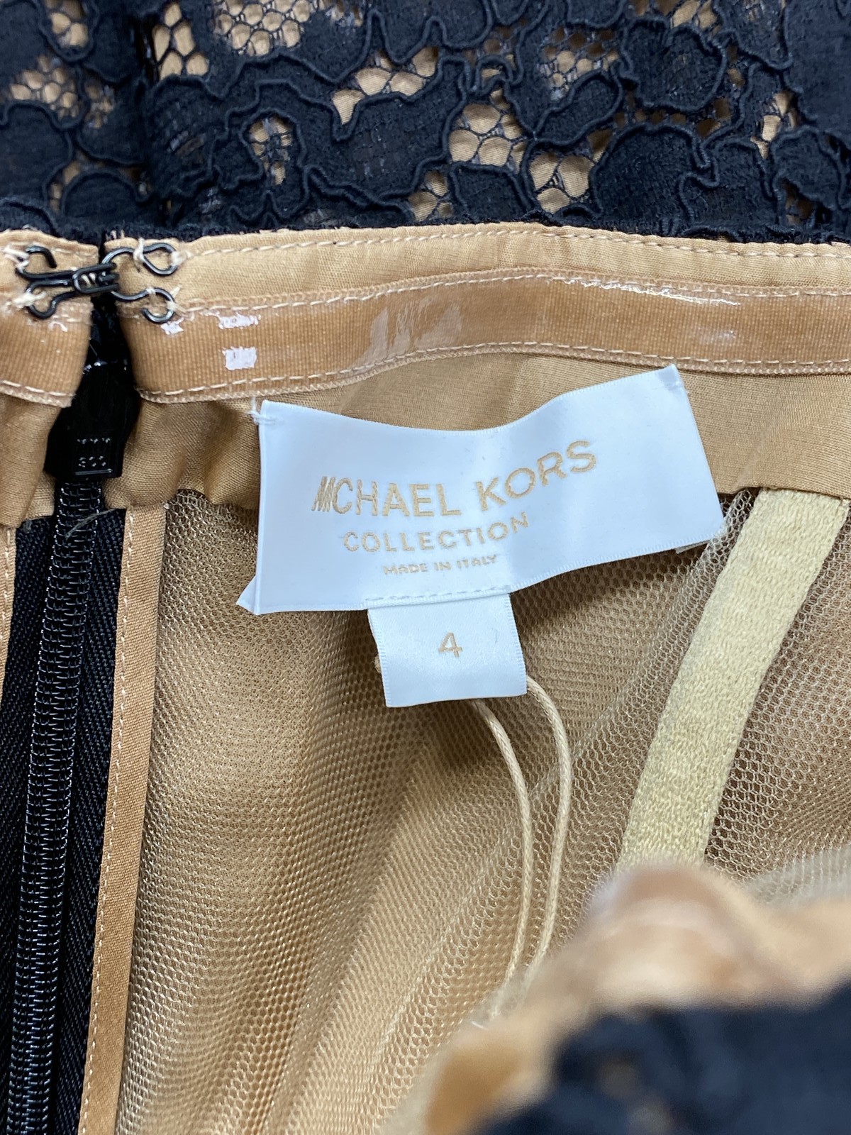 Michael Kors Womens Midi Dress Black Size 0 Corded Floral Lace Bustier Strapless thumbnail 6