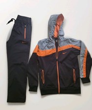 Nike boys set M 2Piece Colorblock Hooded Full Zip Tracksuit Jacket Pants size7-8