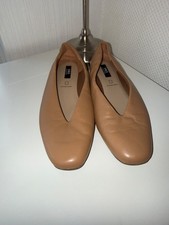 Womens Marks Spencer Leather tan Flat ballet size 7