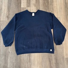 Vintage Russell Athletic Navy Blue Crewneck Sweatshirt Made in USA Mens Medium