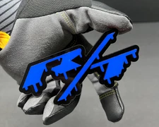 "RT" DRIPPING Fender Tailgate Emblems DBLUE 3D Acrylic Badges  Aggressive Racing