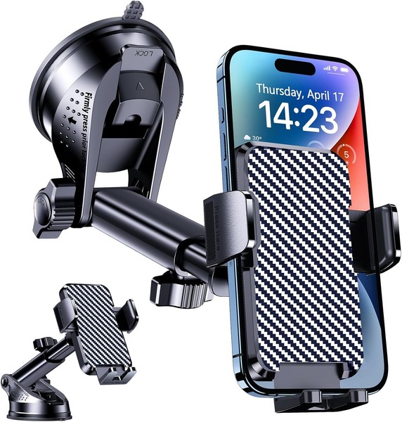 Handyhalterung Auto Universal 360° Drehbar Saugnapf FüR Iphone Android Kfz-image