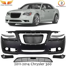 Front Bumper Cover Paintable & Grille Assembly For 2011-2014 Chrysler 300