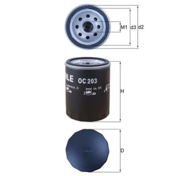 ÖLfilter Mahle OC 203 FüR Ford Escort IV Orion II Sierra Courier Mondeo I-image
