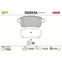 Valeo 302643A Bremsbelagsatz FüR Renault Megane Fluence Scenic Clio VAN Captur