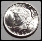 1923-P  PEACE DOLLAR  Blast White Lustrous Very Choice BU #28D68 FINE SILVER