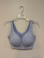 Evelyn  Bobbie The Bobbie Scoop Bra Periwinkle Floral Wireless Bralette M