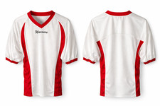 Alleson Athletic Warriors Mens Jersey Short Sleeve V-Neck Small White Red
