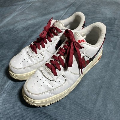 Nike Air Force 1 Gr. 42.5   Weiß Rot   Sneaker Low   AF1 Herren Schuhe TOP