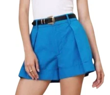 Banana Republic Women Cotton Blend Pleated Shorts 8 Waist 30" Inseam 4" NWT  $70