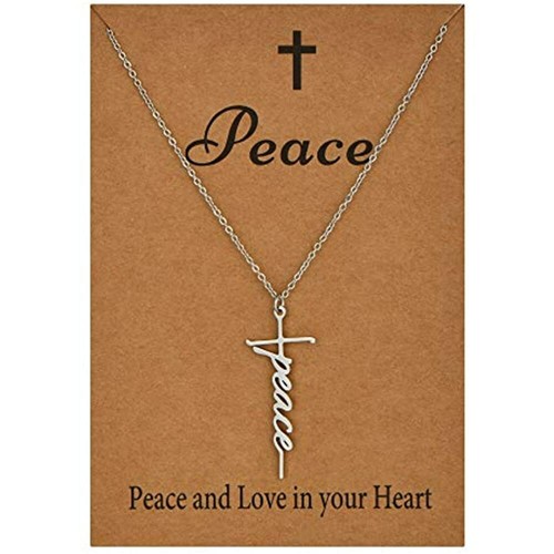 SANNYRA Peace Cross Necklace Stainless 