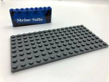 Lego (c) 1x Platte 8x16 - 92438 - dunkelgrau - plate - dark bluish gray