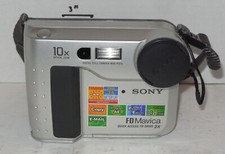Sony Mavica MVC-FD75 0.4MP Digital Camera - Silver Black Tested Works
