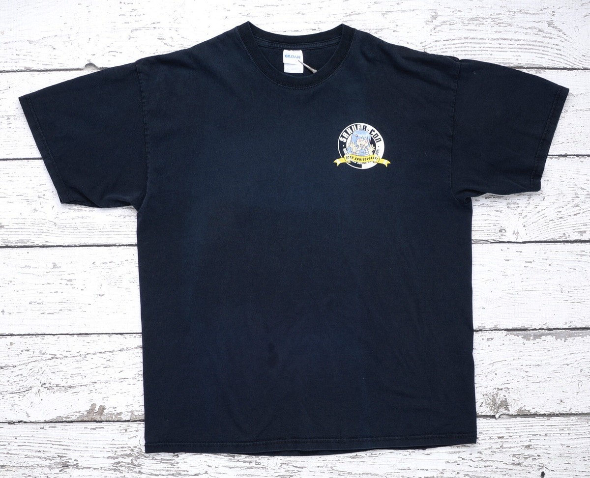 Sakura Con 10th Annivesary Staff Black XL T-Shirt Graphic Animated