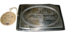 VINTAGE 1862 VICTORIAN FUNERAL CASKET COFFIN PLAQUE PLATE - 5" x 3.5"