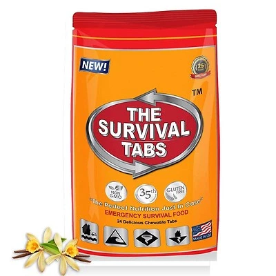 THE SURVIVAL TABS 2 Meal 480 Calorie Emergency Survival Food Tab Rations Bug-Out-Bag Disaster New