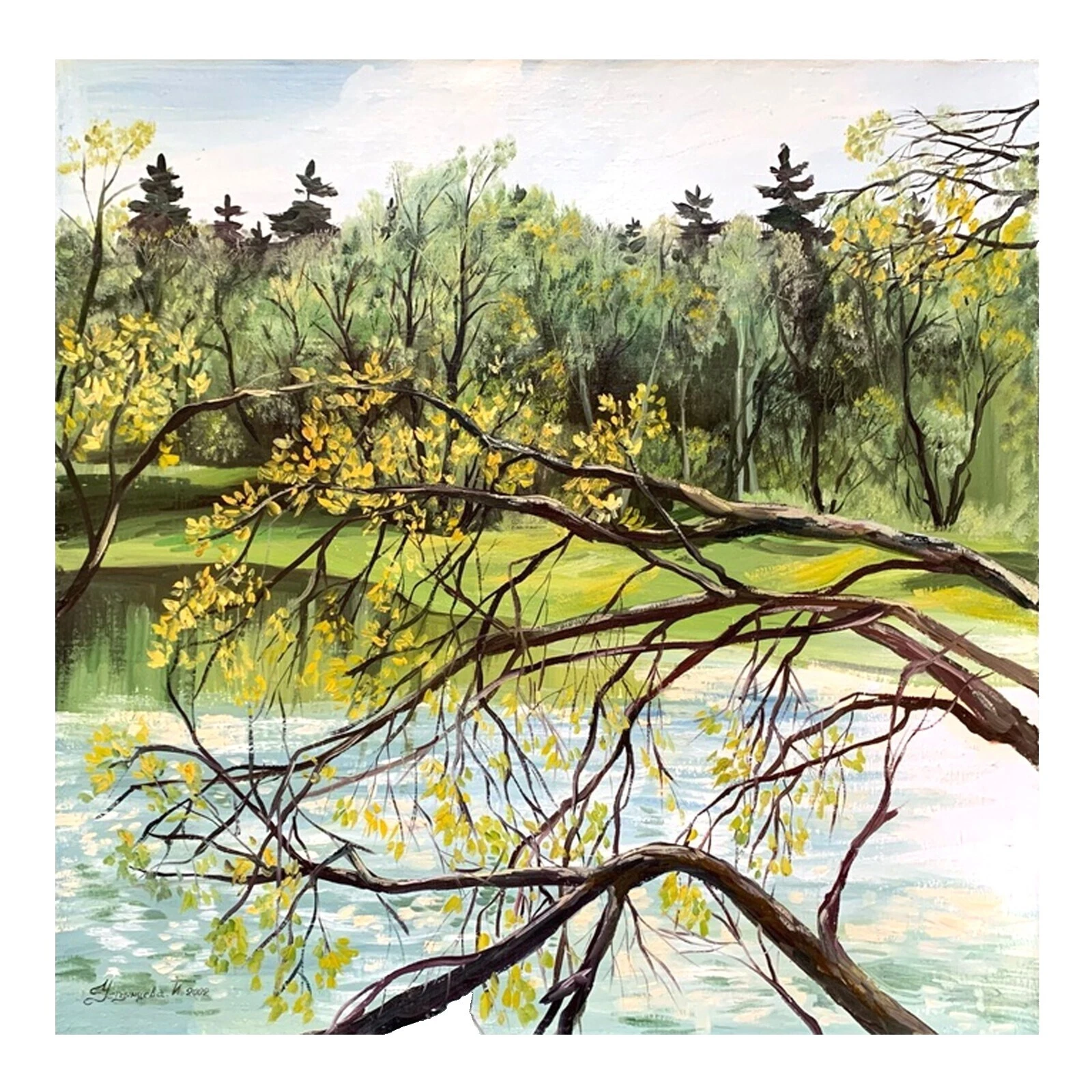 Pinturas de arte floral de realismo de lona