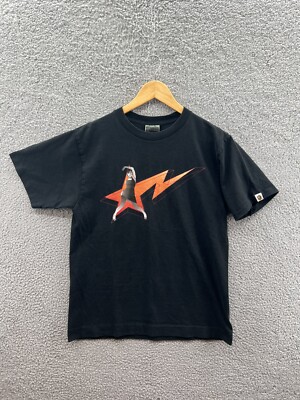 A Bathing Ape Bape Star Girl Logo Black T-Shirt Size Medium