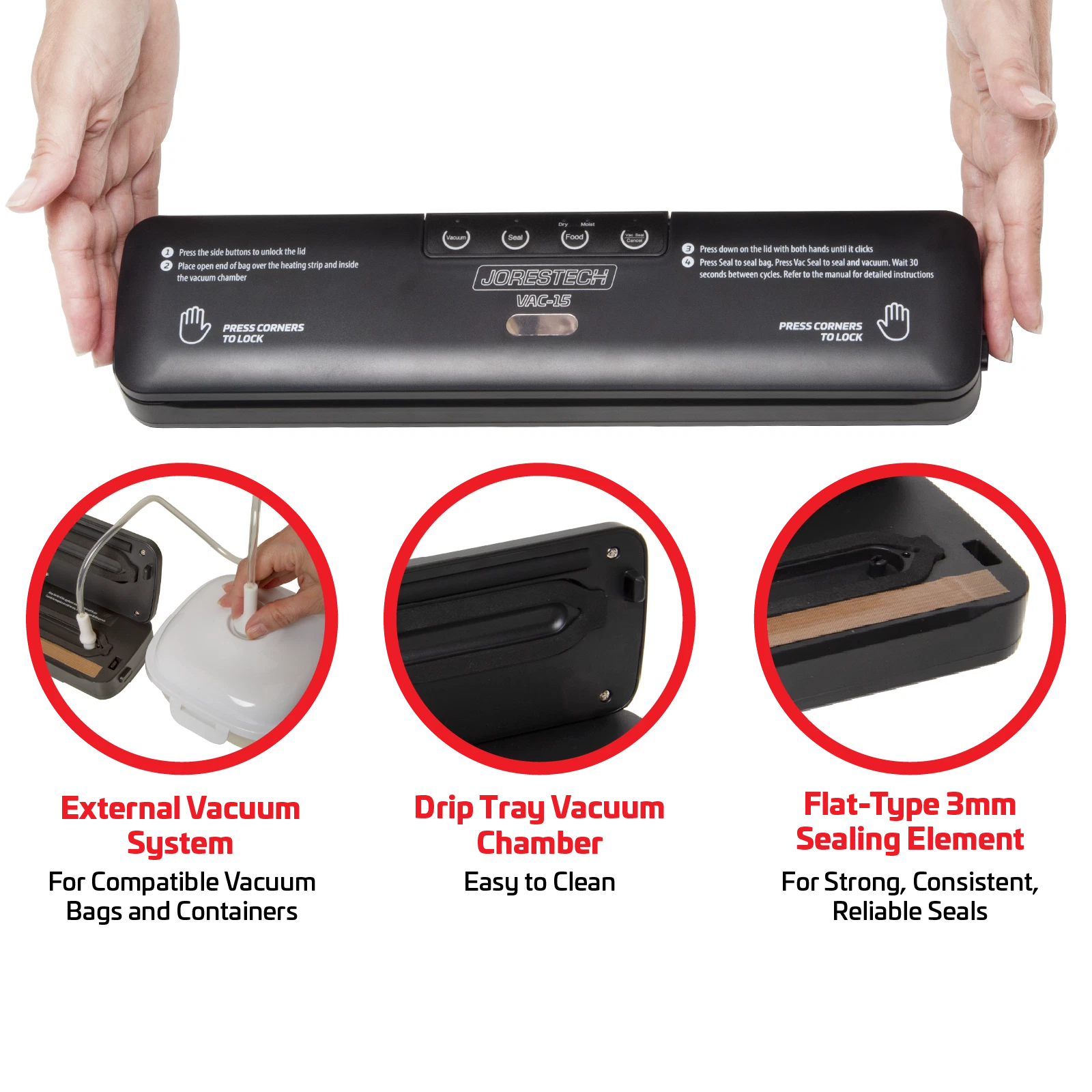 Commercial Vacuum Sealer Machine Seal a Meal Food Saver System VAC-15 Jorestech