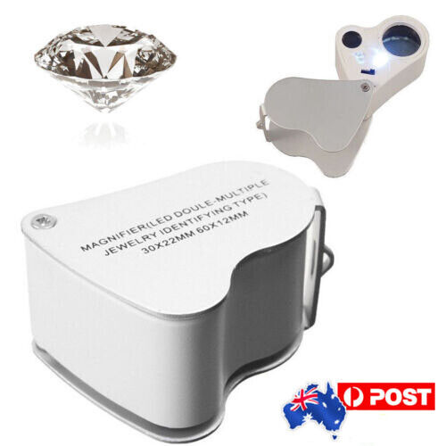 LED Double Multiple 30X 60X Jewelers Eye Loupe Lens Magnifier Magnifying Glass