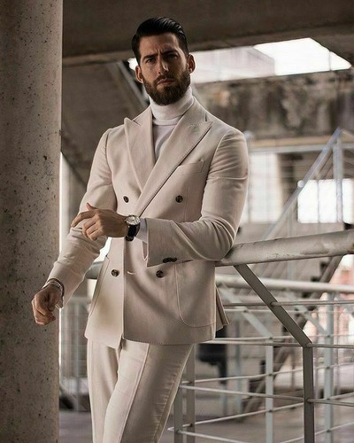 Wide Peak Lapel Formal Tuxedos 2pcs 