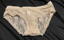 VINTAGE VICTORIA  S SECRET HIP-HUGGER PANTY  MEDIUM  BEIGE